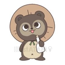 手書きのたぬきの信楽焼,たぬき,動物のイラスト素材