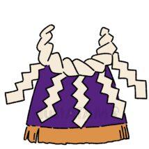 手書きのまわし（紫色）