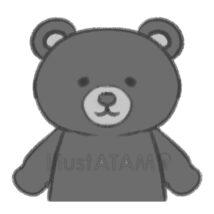 手書きのゆるいくま（白黒）