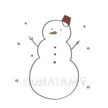 手書きのゆるい雪だるま