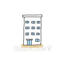 手書きのアパート（白色）