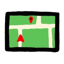 手書きのカーナビの画面