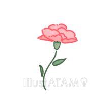 手書きのカーネーション（赤色）