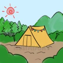 手書きのキャンプ
