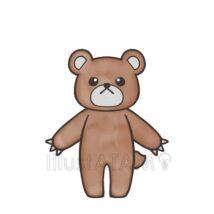 手書きのクマ（こげ茶色）
