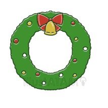 手書きのクリスマスリース