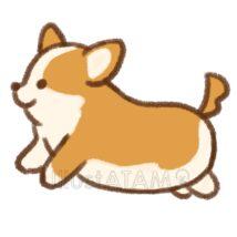 手書きのコーギー（走る）