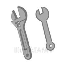 手書きのスパナ（2種）