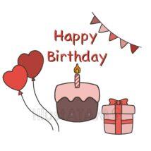 手書きのハッピーバースデー（ピンク色）