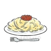 手書きのパスタ