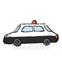 手書きのパトカー,パトカー,働く車,手書き,車のイラスト素材