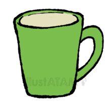 手書きのマグカップ（緑色）