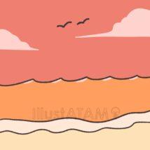 手書きの海（サンセット）