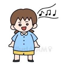 手書きの発表会,子供,歌う,男の子,発表会,音楽,音符のイラスト素材