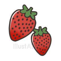 手書きの簡単ないちご（2個）