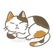 手書きの簡単なかわいい三毛猫