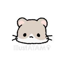 手書きの簡単なハムスター（灰色）