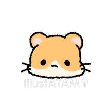 手書きの簡単なハムスター（茶色）