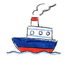 手書きの簡単な船