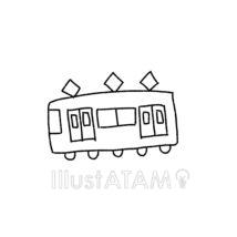手書きの簡単な電車（シンプル）