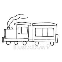 手書きの簡単な電車（汽車）