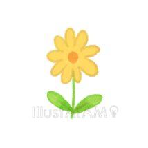 手書きの花（黄色）