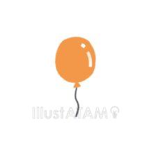 手書きの風船（オレンジ色）