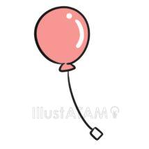 手書きの風船（ピンク色）