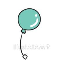 手書きの風船（緑色）