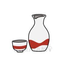 日本酒（赤色の模様）