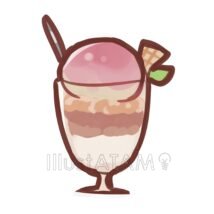 桃のパフェ,スイーツ,デザート,桃のイラスト素材