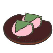 桜餅（関西風・皿付き）