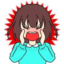 正面向きの叫ぶ