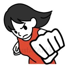 殴る女性,女性,怒り,拳,殴るのイラスト素材