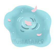 水面に浮かぶ花びら