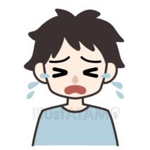 泣く男性（大泣き）,ショック,ストレス,悲しい顔,泣く,涙,男性のイラスト素材