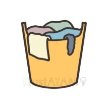 洗濯物,かご,日常生活,洗濯,洗濯物のイラスト素材
