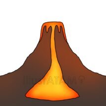 溶岩やマグマ,マグマ,危険,噴火,山,火山,災害のイラスト素材