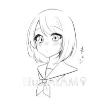 漫画風の胸キュン,かわいい女の子,セーラー服,女の子,少女漫画風,漫画風,胸のイラスト素材