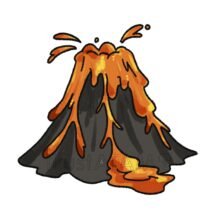 火山のマグマ,かわいい,マグマ,噴火,山,火山,爆発のイラスト素材