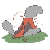 火山災害,噴火,山,火山,災害,煙,防災のイラスト素材
