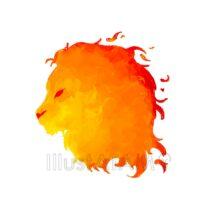 炎のかっこいいライオン