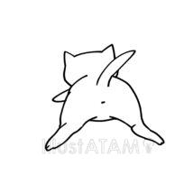 猫のお尻（線画）
