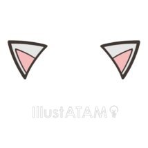 猫耳（白色）,ケモ耳,シンプル,ハロウィン,猫,猫耳のイラスト素材
