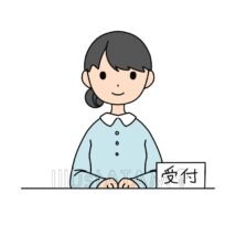 病院の受付,人物,制服,受付,女性,接客,笑顔のイラスト素材