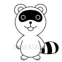 白黒の簡単なたぬき