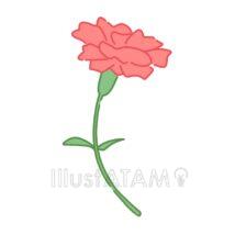 簡単なかわいいカーネーション（赤色）