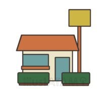 簡単なかわいいレストラン,お店,かわいい,レストラン,外観,建物のイラスト素材