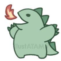 簡単なかわいい怪獣（緑色）