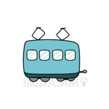 簡単なかわいい電車（青色）